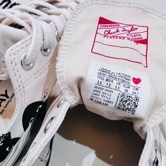 Converse x PLAY Comme des Garçons Chuck 70 Multi Heart Black - Cream / Off-White - Picture 6 of 7